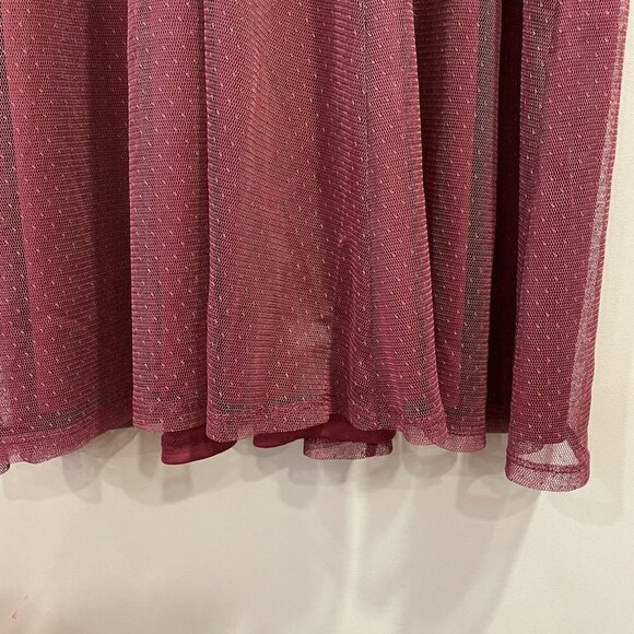 Penningtons 3X Knee Length Dress In Every Story Mauve Fit & Flare Sheer Overlay - Picture 12 of 12